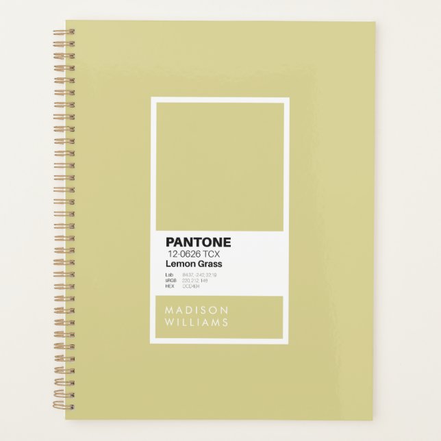 Personalisiertes Lemon Grass Notebook | Individuel Planer (Vorderseite)