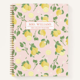 Personalisiertes Lemon Light Pink Spiral Notebook Notizbuch