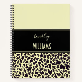 Personalisiertes Leopard Cream Spiral Notebook Notizbuch