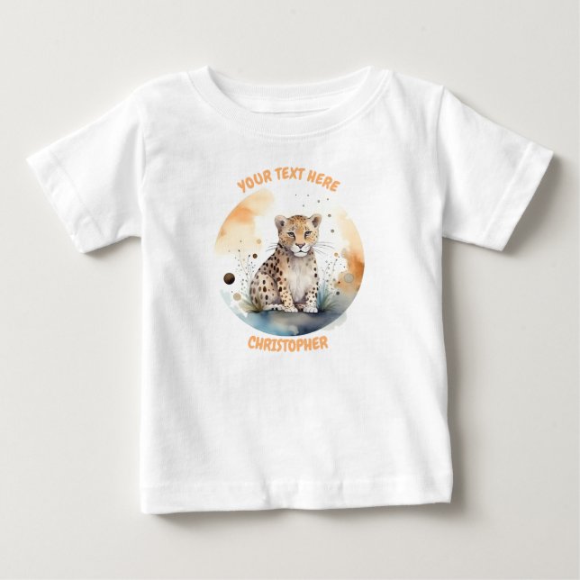 Personalisiertes Leopard-T-Shirt Baby T-shirt (Vorderseite)