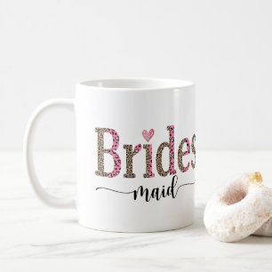 Personalisiertes Leoparden-Druck Brautjungfer Gesc Kaffeetasse