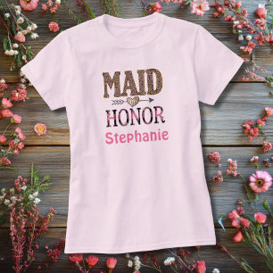 Personalisiertes Leoparden-Druck-Jungferngeschenk  T-Shirt