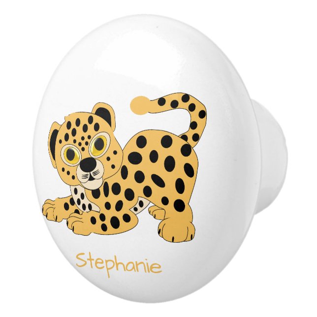 Personalisiertes Leopardendesign Keramikknauf (Rechts)