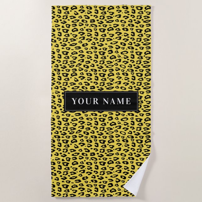 Personalisiertes Leopardenmuster Strandtuch (Vorderseite)
