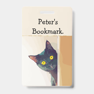 Personalisiertes Lesezeichen mit Cat Motif & Quote Ausweis