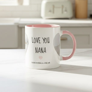 Personalisiertes Lieb dich Nana-Foto Individuell Zweifarbige Tasse