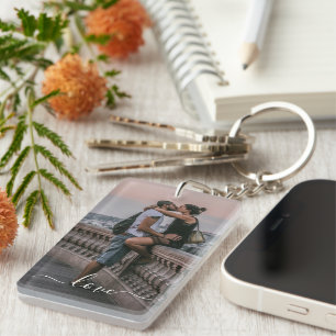 Personalisiertes Liebespaar-Foto Schlüsselanhänger