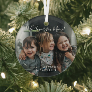 Personalisiertes Liebst du Mimi Foto handgeschrieb Ornament Aus Glas
