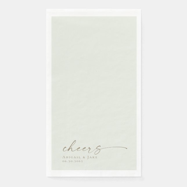 Personalisiertes Light Sage Wedding Gast Napkins Serviette (Vorderseite)