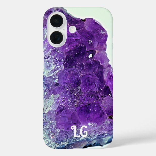 Personalisiertes Lila Amethyst Apple iPhone Case (Rückseite)