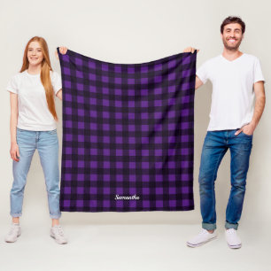 Personalisiertes Lila Buffalo Kariert Blanko Fleecedecke