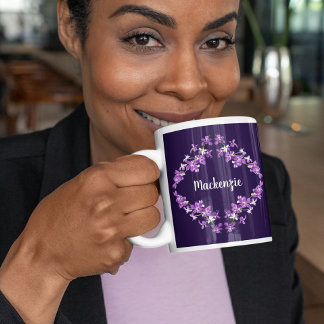 Personalisiertes Lila Dendrobium Orchids Motif Kaffeetasse