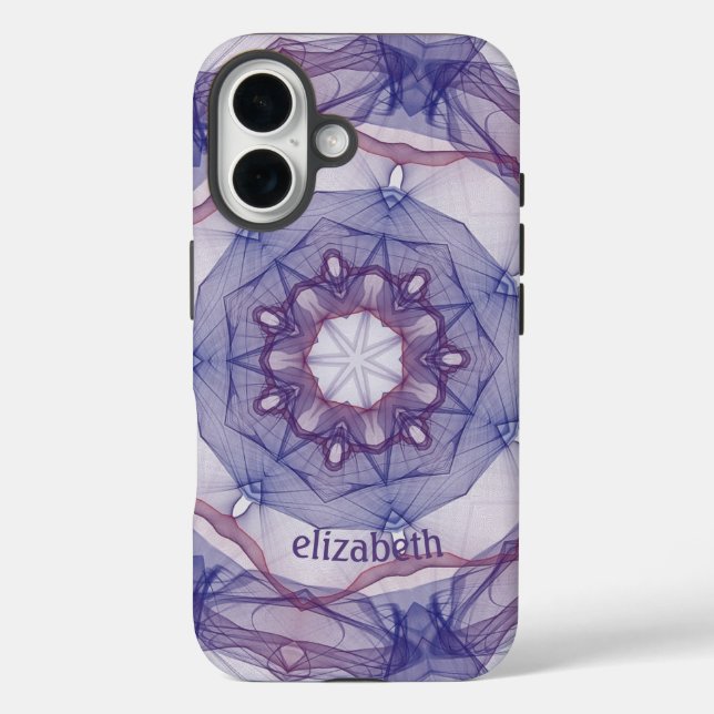 Personalisiertes Lila Design iPhone 16 Hülle (Rückseite)
