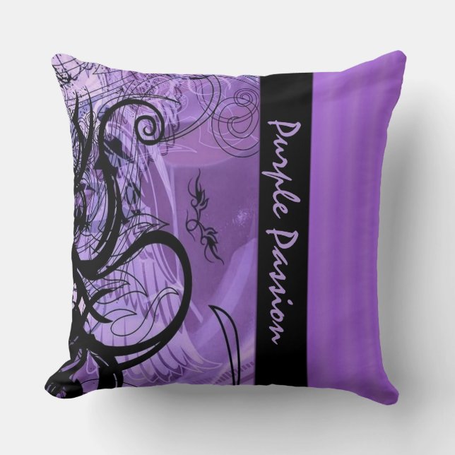 Personalisiertes Lila Goth Pattern Kissen (Vorderseite)