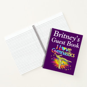 PERSONALISIERTES LILA I LIEBE GYMNASTICS GÄSTEBUCH NOTIZBUCH