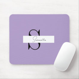 Personalisiertes Lila Mousepad mit Initial und Nam