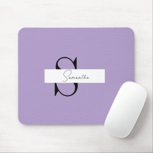 Personalisiertes Lila Mousepad mit Initial und Nam
