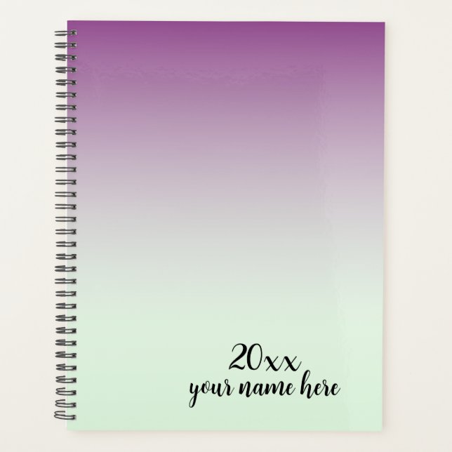 Personalisiertes Lila Ombre Planner Notebook Planer (Vorderseite)
