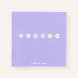 Personalisiertes lila Pastell-Blumen-Notizbuch Notizbuch
