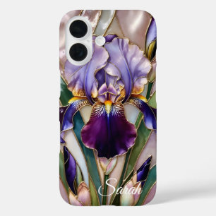 Personalisiertes Lila-Schwertlilien-Handyhülle Ele iPhone 16 Hülle