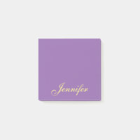 Personalisiertes Lila Skript Post it Sticky Notes