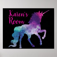 Personalisiertes Lila und blaues Magisches Einhorn