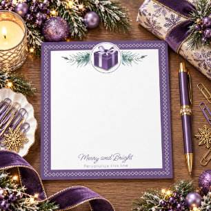 Personalisiertes lila Weihnachtsgeschenk Notizblock