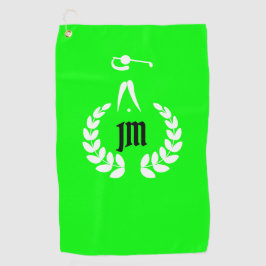 Personalisiertes Limettengrün Golfhandtuch