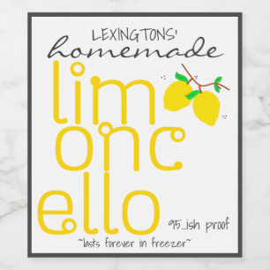 Personalisiertes Limoncello-Flaschenetikett   Weinetikett