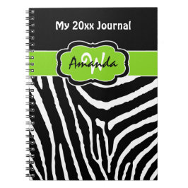 Personalisiertes Limones Zebra Stripe Journal Notizblock