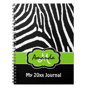 Personalisiertes Limones Zebra Stripe Journal Notizblock
