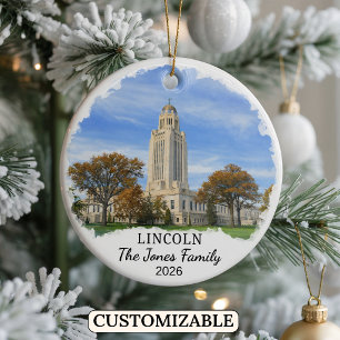Personalisiertes Lincoln-Ornament, Benutzerdefinie Keramik Ornament