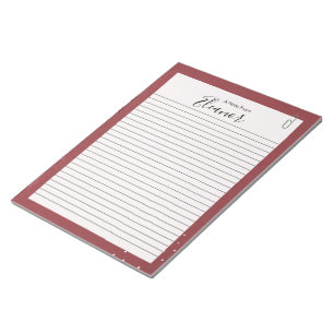 Personalisiertes liniertes Papier   Notizblock