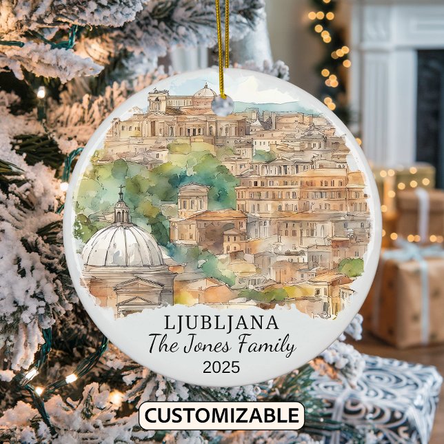 Personalisiertes Ljubljana Ornament, Slowenien Ges Keramik Ornament (Von Creator hochgeladen)