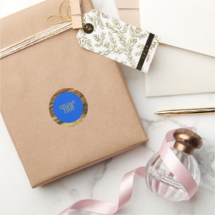 Personalisiertes Logo Caroline Wood Textur Runder Aufkleber