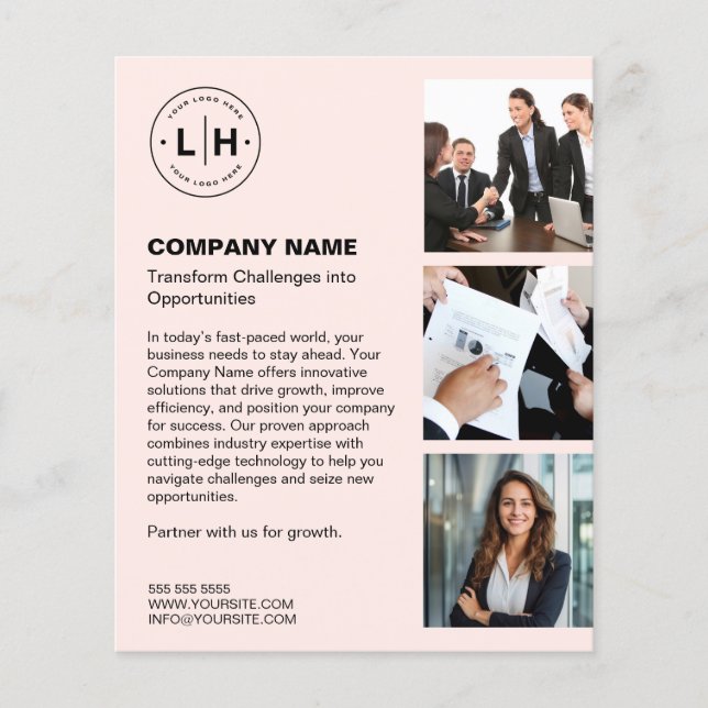 Personalisiertes Logo Foto Modernes Business Flyer (Vorne)