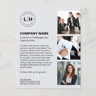 Personalisiertes Logo-Foto Modernes Leichtgrau-Bus Flyer