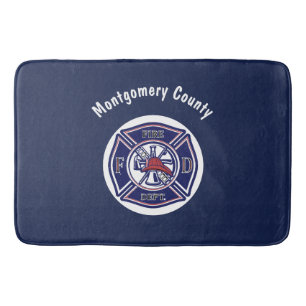 Personalisiertes Logo für das Blue Firefighter-Abz Badematte