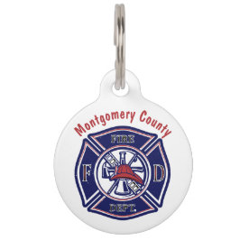 Personalisiertes Logo für das Blue Firefighter-Abz Haustiermarke