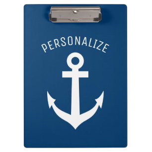 Personalisiertes Logo für den blauen Anker der See Klemmbrett