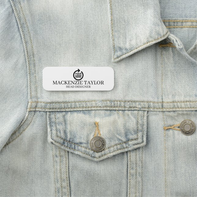 Personalisiertes Logo für einfache Firmenmitarbeit Namensschild (Beispiel)