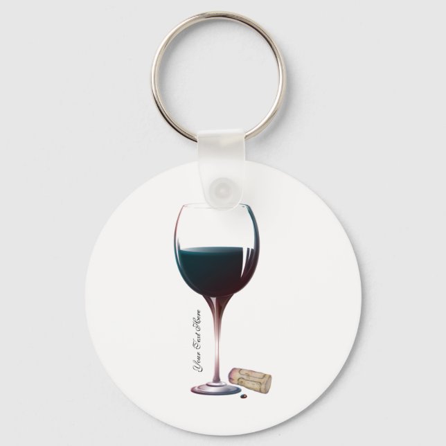 Personalisiertes Logo für Weinglas Schlüsselanhänger (Vorderseite)