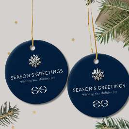 Personalisiertes Logo Holiday Joy Snowflake Orname Keramik Ornament