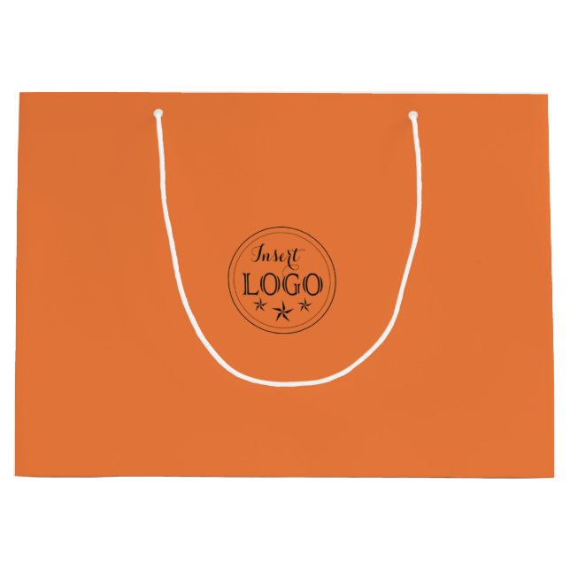 Personalisiertes Logo Princeton Orange Große Geschenktüte (Vorderseite)