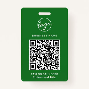 Personalisiertes Logo QR-Code Mitarbeiter-ID Grün Ausweis