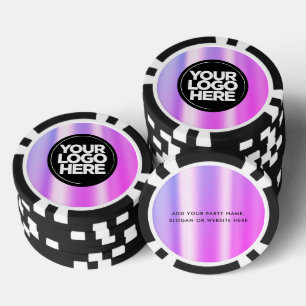 Personalisiertes Logo und Cooler Text Lila Pokerchips