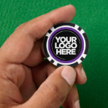 Personalisiertes Logo und Cooler Text Lila Pokerchips<br><div class="desc">Erstellen Sie Ihre einzigartigen Personalisierten Logos und Text Coole lila und schwarze Poker Chips, laden Sie Ihr Firmenlogo hoch und fügen Sie Ihren eigenen Text hinzu. Ein einfaches und berufliches Design wird Ihre Gäste beeindrucken! Überraschen Sie Ihre Gäste für Party, Hochzeiten, Nachtclubs und jede Art von Feiern. Die Vorlage für...</div>