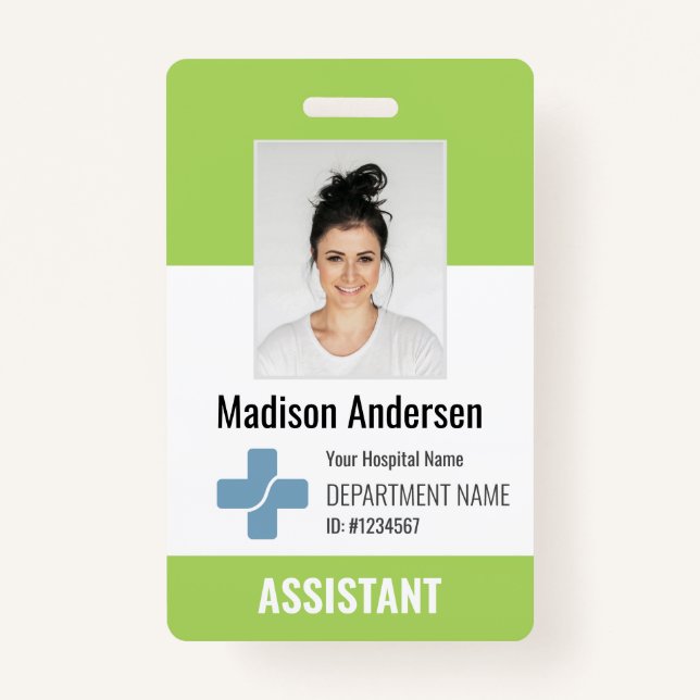 Personalisiertes Logo und Foto-ID des Krankenhause Ausweis (Vorderseite)