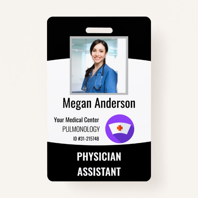 Personalisiertes Logo und Foto-ID des Krankenhause Ausweis (Vorderseite)