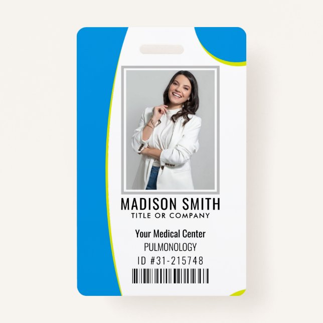 Personalisiertes Logo und Foto-ID des Krankenhause Ausweis (Vorderseite)